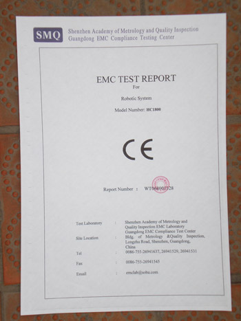 HC1800CE 机型通过CE-EMC认证